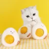 Sunny-Side Up Purr-bo cat toy with a rattling yolk and catnip in both separable parts.