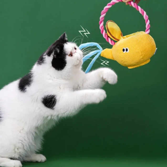 Interactive Sniff & Sip Tea Set for cats and dogs: a puzzle toy with a treat-hiding teapot and chewable handle for mental stimulation and dental health