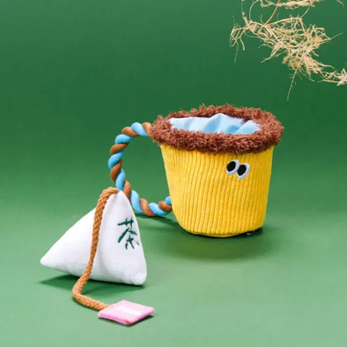 Interactive Sniff & Sip Tea Set for cats and dogs: a puzzle toy with a treat-hiding teapot and chewable handle for mental stimulation and dental health